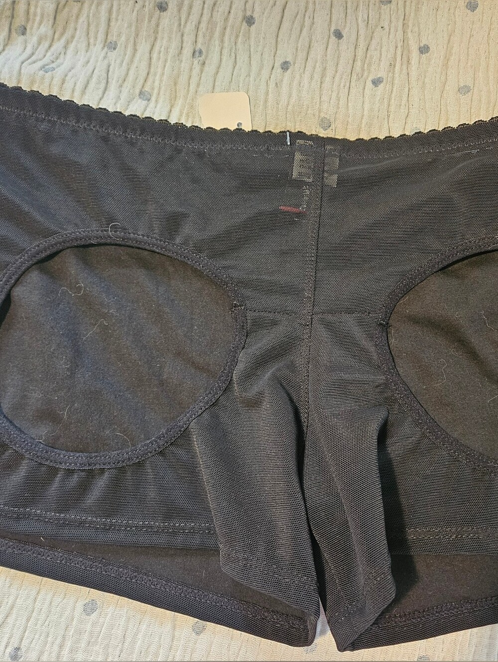 Elegant Moments Black Women's Hole cut in the butt booty shorts dancer NWOT
